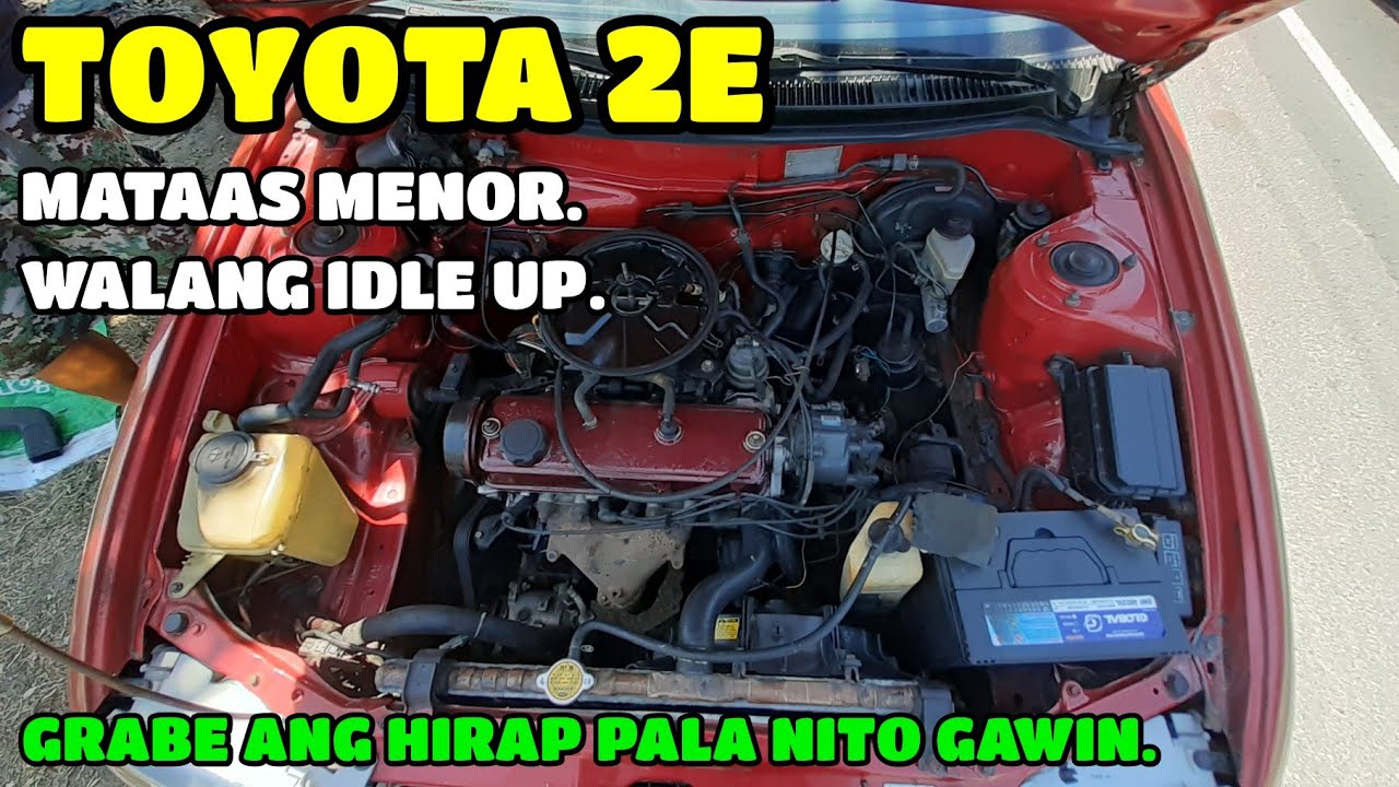 TOYOTA 2E MATAAS ANG IDLE AT WALANG AC IDLE UP.