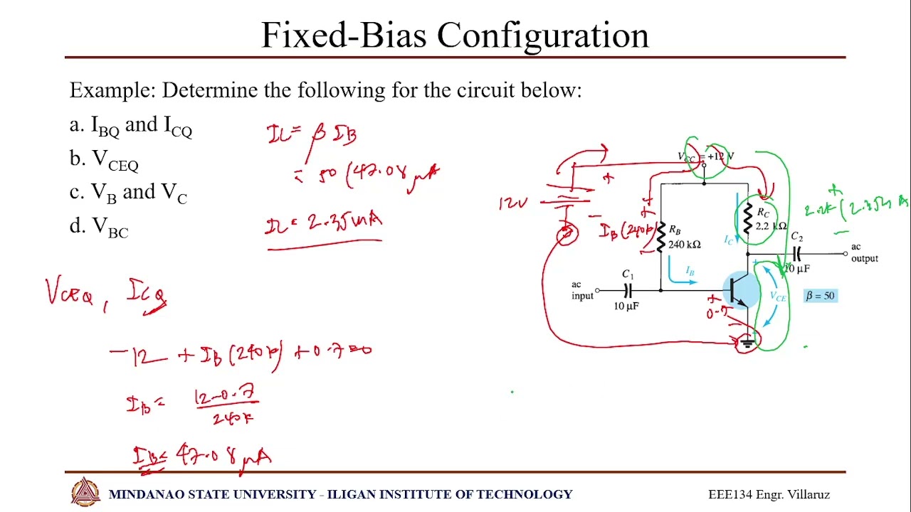 Анализ усилителей на биполярных транзисторах — фиксированное смещение, смещение эмиттера, смещени...