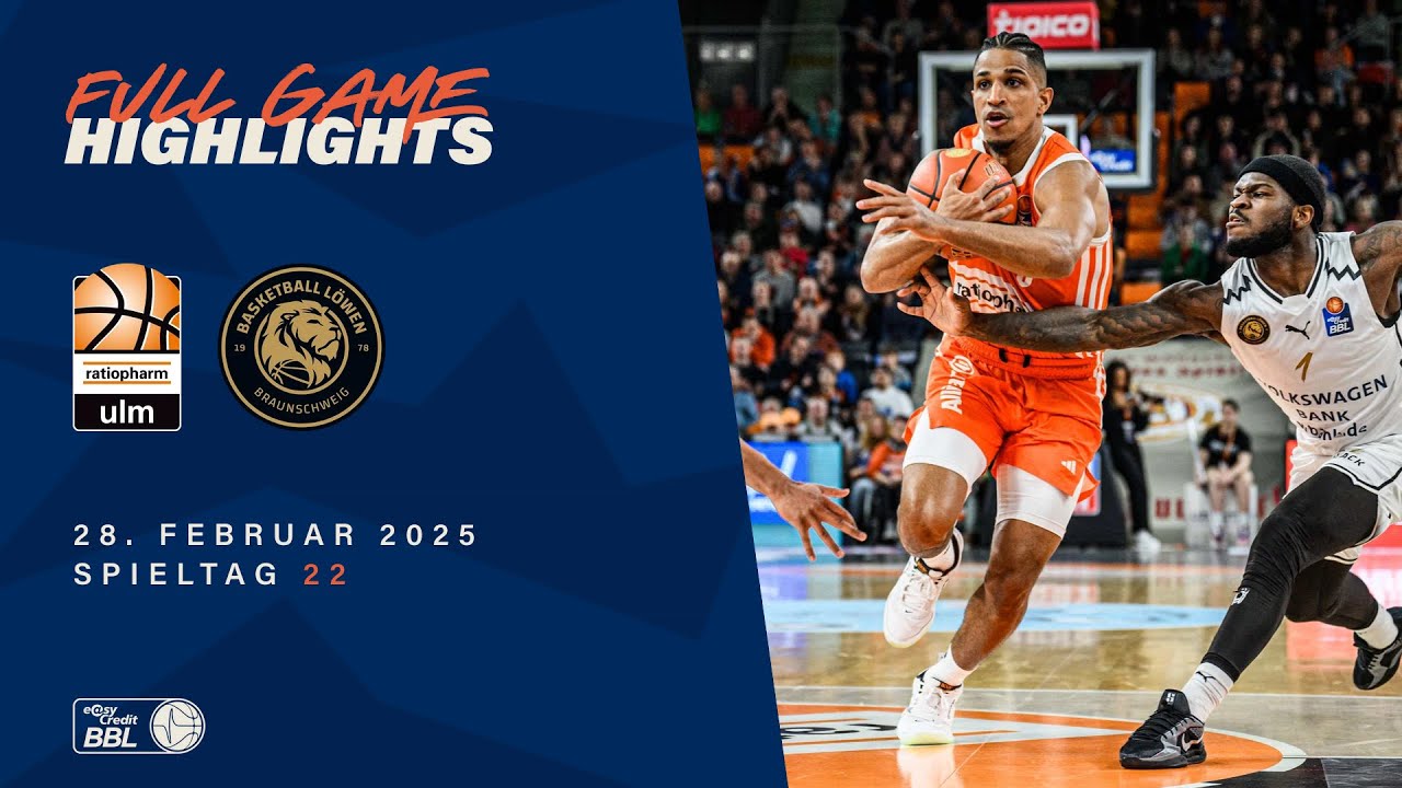 ratiopharm ulm vs. Basketball Löwen Braunschweig - Full Game Highlights - Spieltag 22, 2024/25