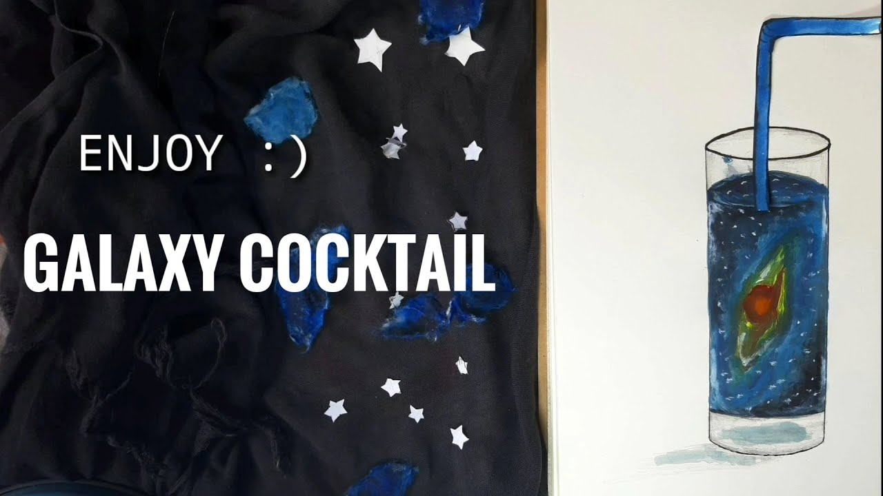 stopmotion of making a galaxy cocktail