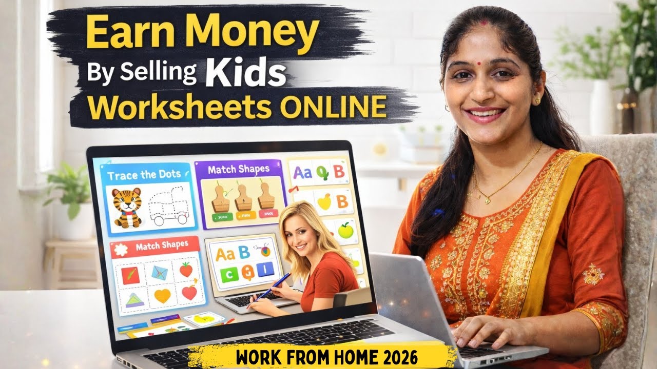 Kids Worksheets बेचकर पैसे कैसे कमाएं? | Work From Home 2026 (Complete Guide)