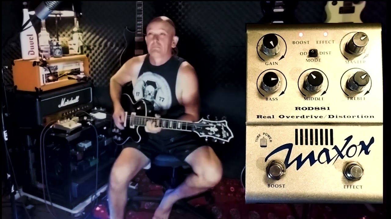 MAXON ROD 881   FAT OVERDRIVE !  [sound check ] DROP C   Power chords & Heavy tone !