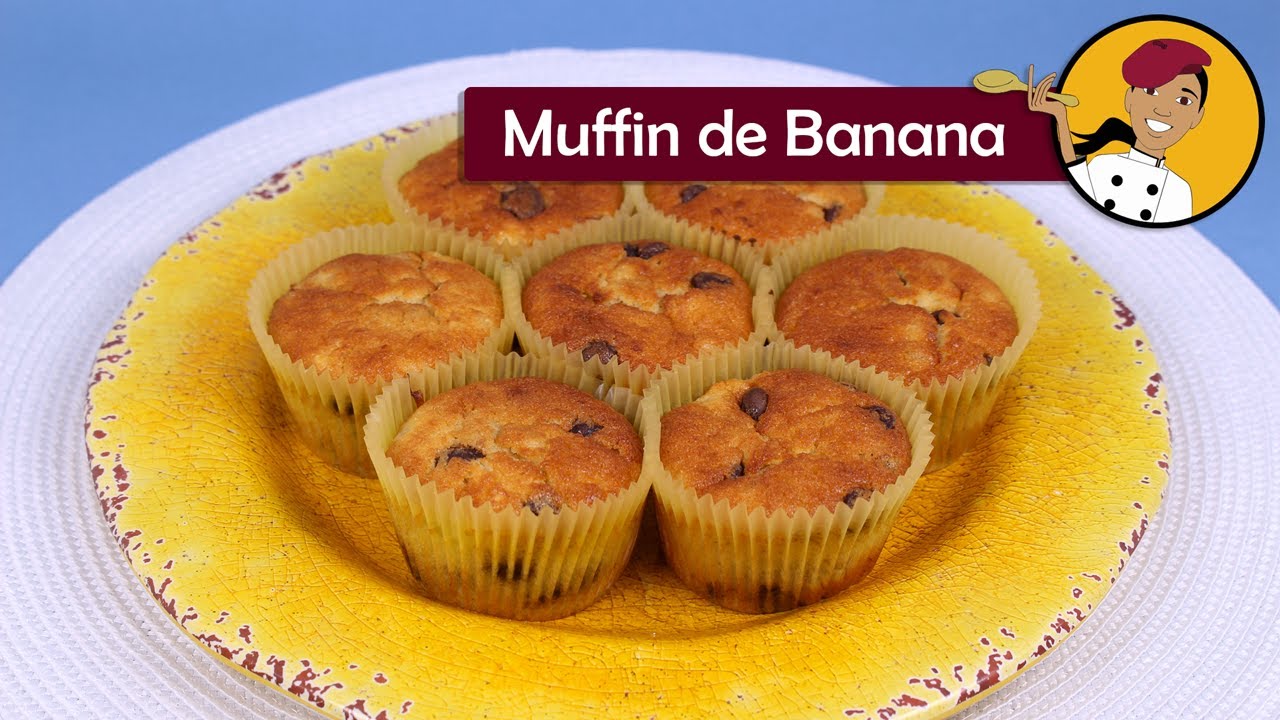 Muffin de Banana com Gotas de Chocolate - Chef Silvia Nicolau