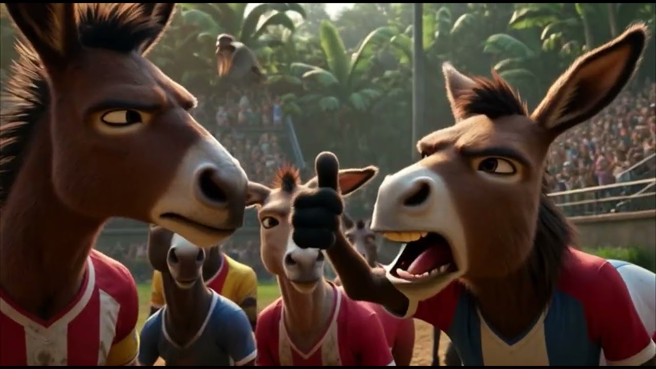 🌈 जंगल का फुटबॉल मैच | गधे ने शेर को हराया 🐴⚽
