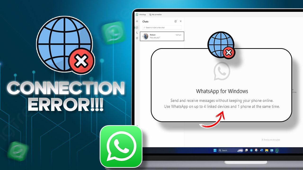 Исправление ошибки «Нет подключения» в WhatsApp для ПК | Устранение проблем с подключением WhatsA...