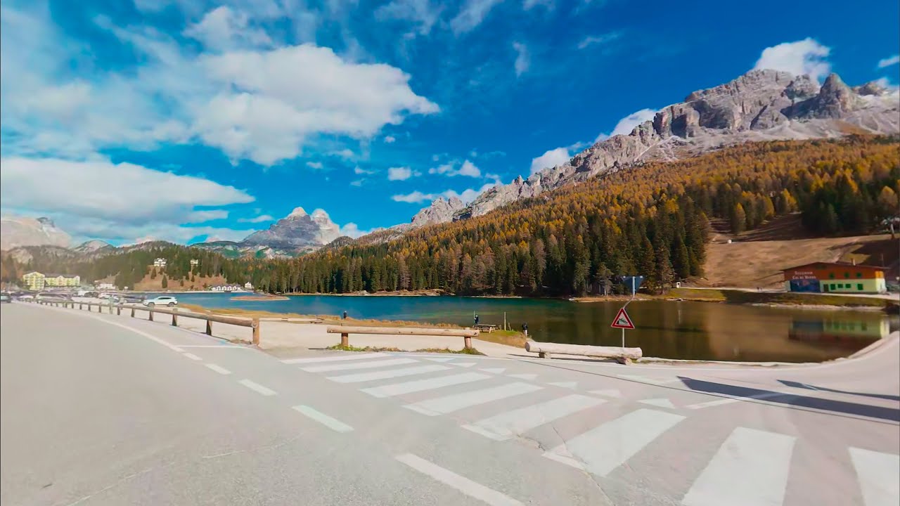 Cortina to Misurina fall colors road trip - Dolomites in 8K 50p VR 360° HLG - HDR