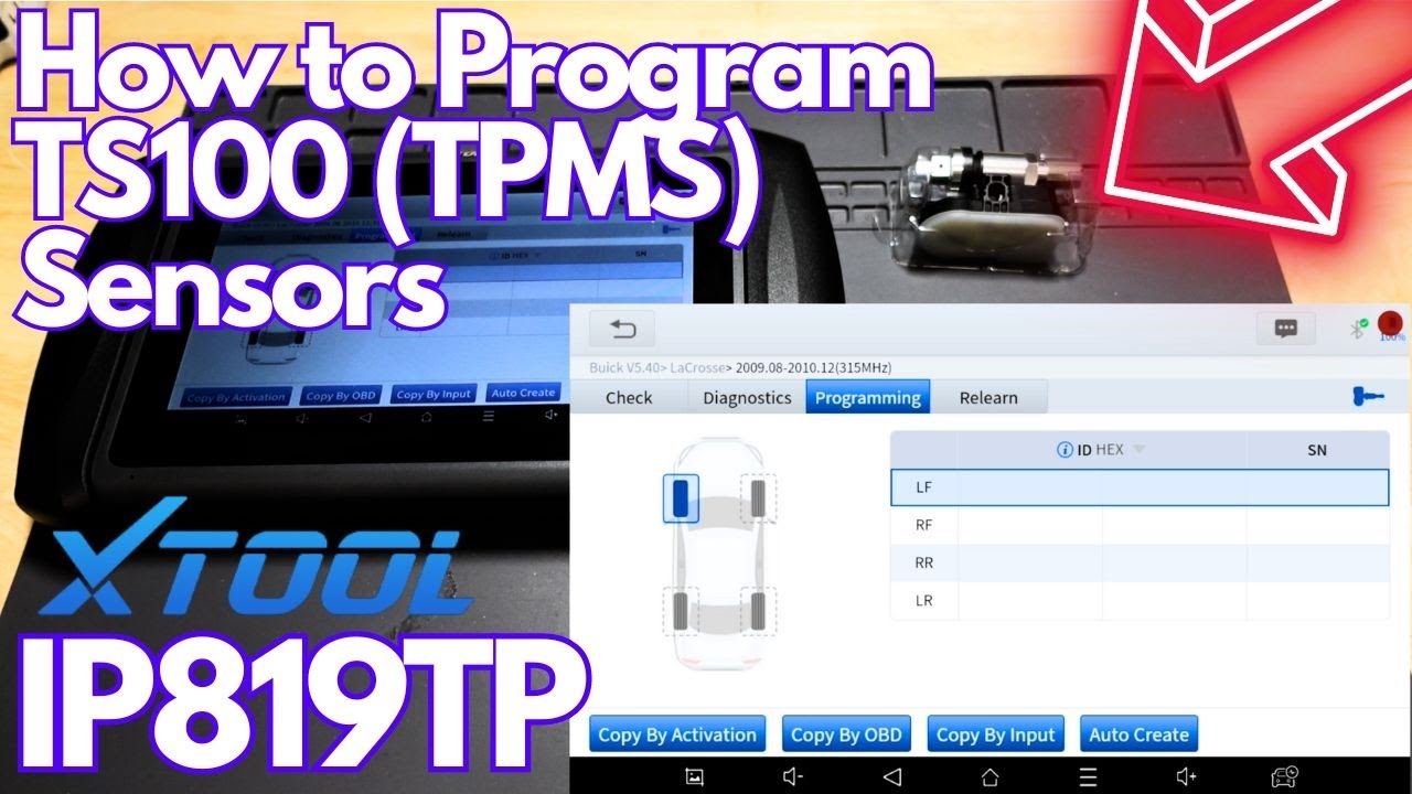 XTOOL IP819TP (TPMS и двунаправленный) — узнайте, как программировать датчики XTOOL TS100
