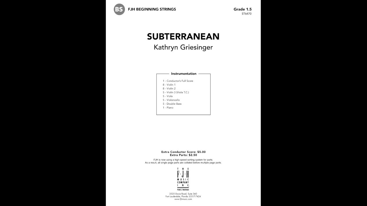 Subterranean | String Orchestra | Grade 1.5