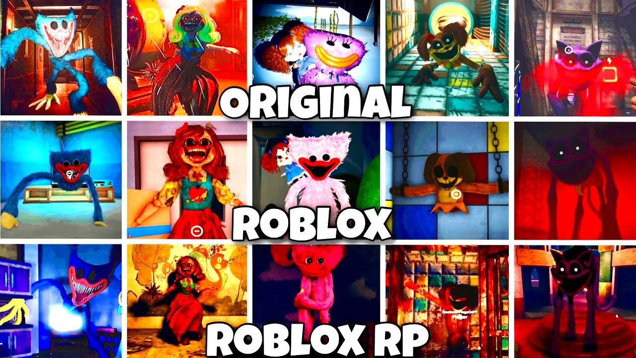 Poppy Playtime Chapter 3 - ORIGINAL vs ROBLOX Game vs ROBLOX RP Jumpscares