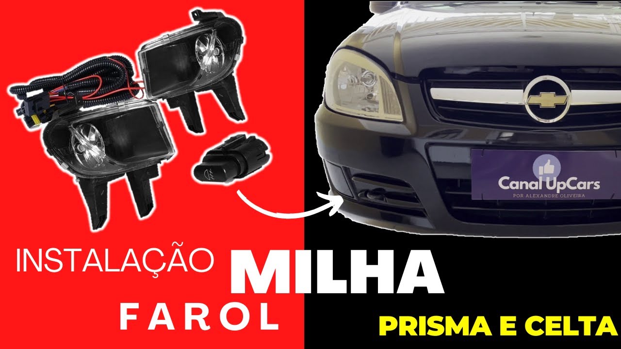 Como instalar Farol Milha Prisma Celta
