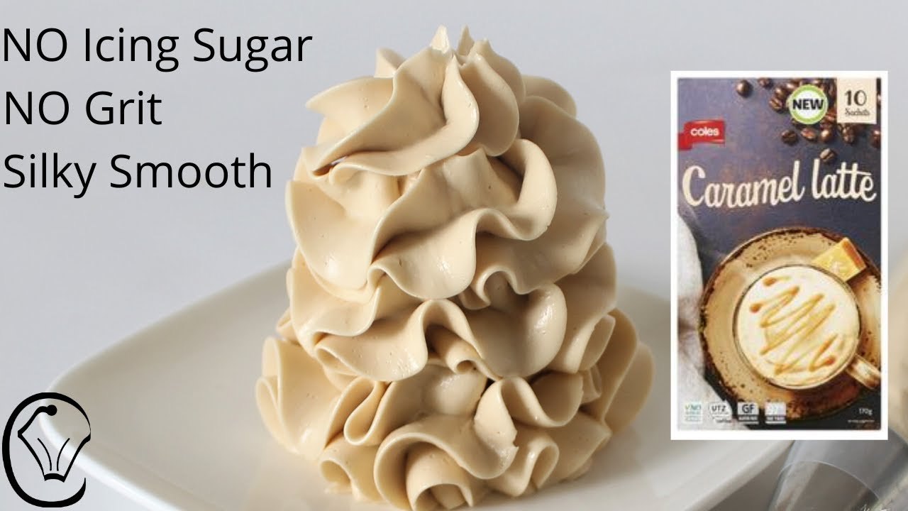 Caramel Latte Coffee Condensed Milk Buttercream NO Icing Sugar Silky Smooth NO Grit 4 Ingredients