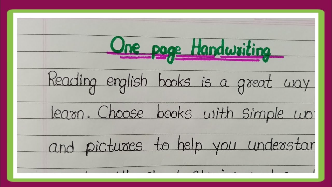 One Page Handwriting/One Page English Writing/One Page English Handwriting 