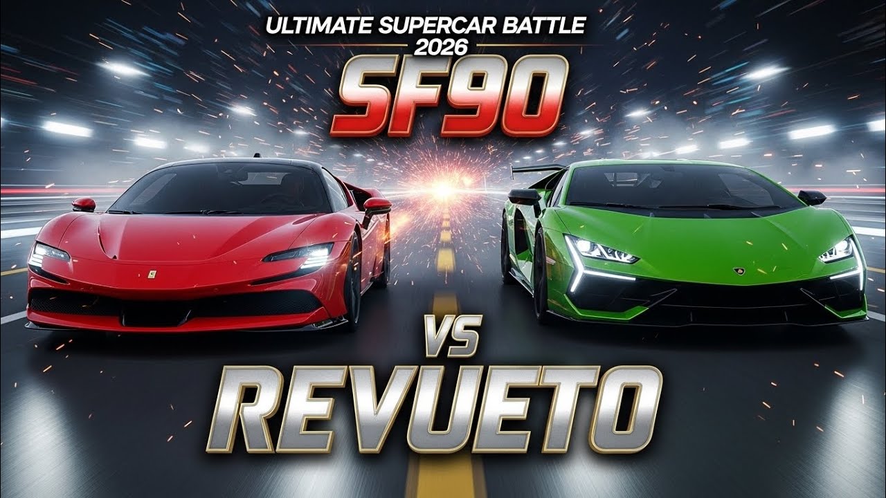 2026 Ferrari SF90 vs Lamborghini Revuelto – Ultimate Supercar Battle!
