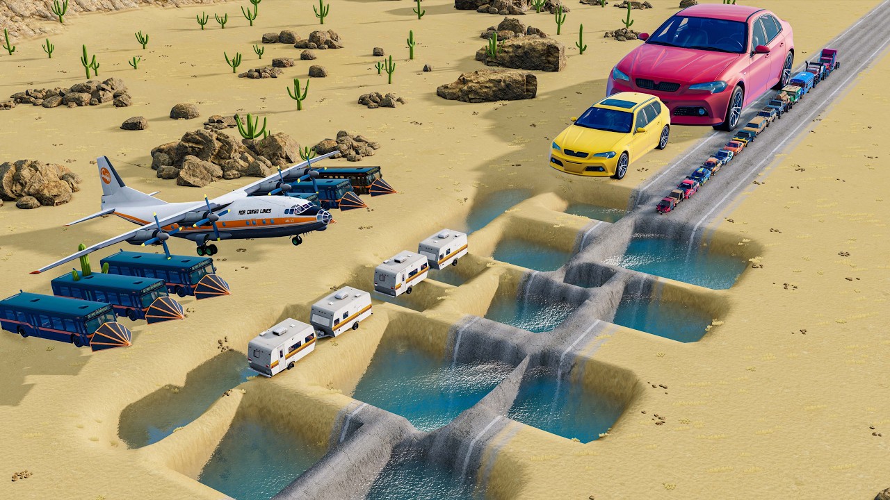 BIG & SMALL CARS vs GIANT PIT  💥 – BeamNG drive Extreme Crash Challenge  Impala BeamNG.Drive