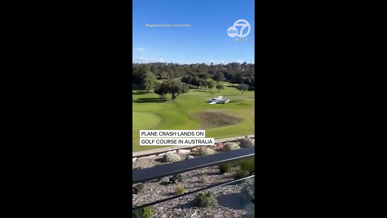 Plane crash-lands on Golf Course in Australia