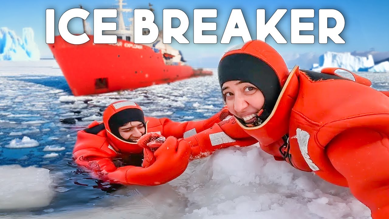 Ice Floating near Finland after sailing in an Icebreaker ship (-20°C)