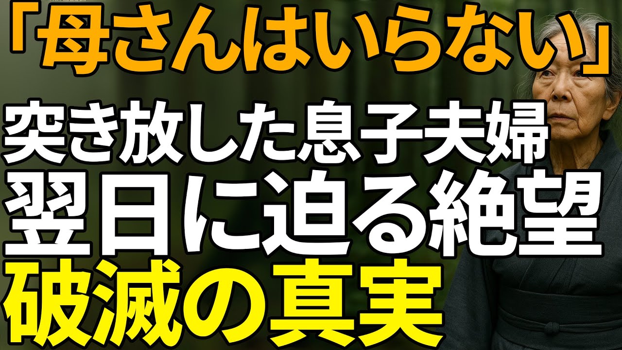 「母さんはいらない」…冷酷に言い切った息子夫婦が翌日味わう破滅 | 人生の教訓