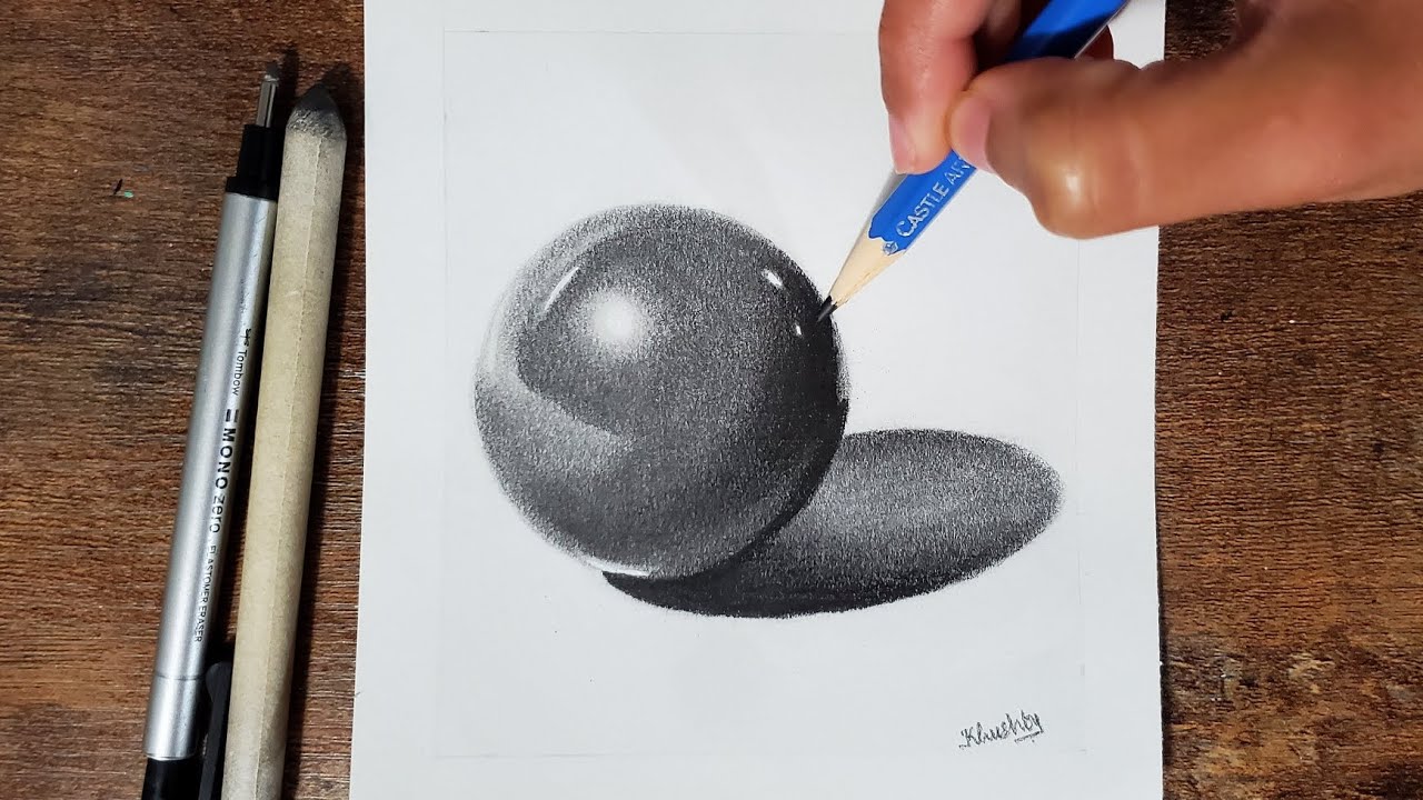 Learn How to Draw Realistic Metallic Sphere | Step-by-Step Graphite Pencil Tutorial
