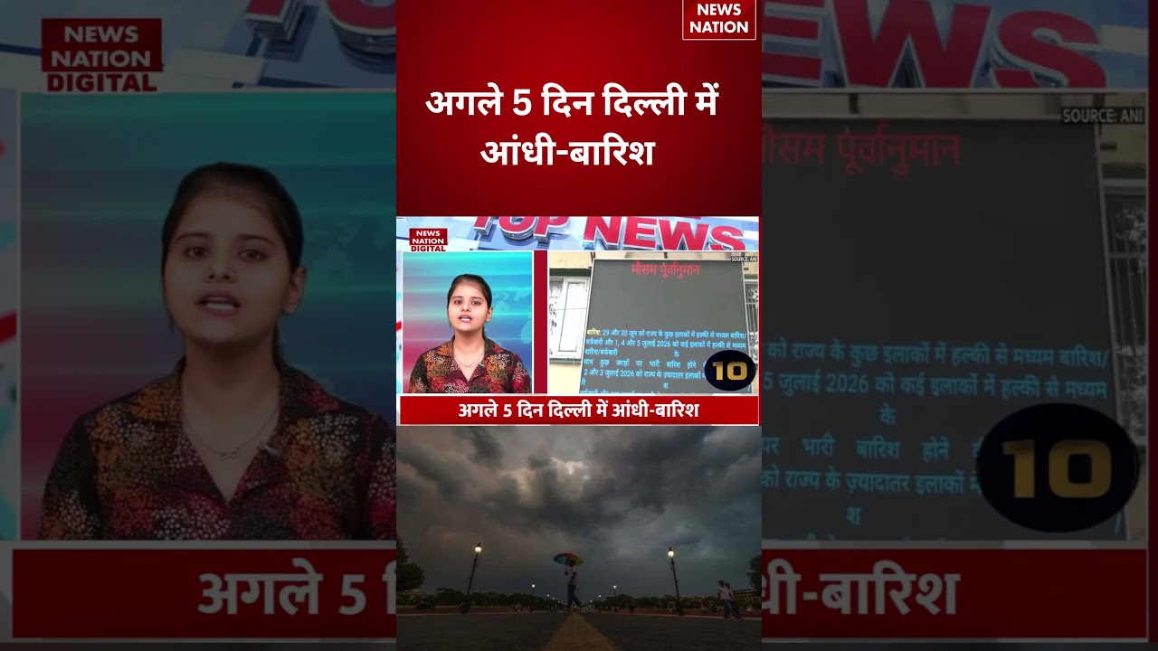 Weather Update : अगले 5 दिन दिल्ली में आंधी-बारिश | #shorts