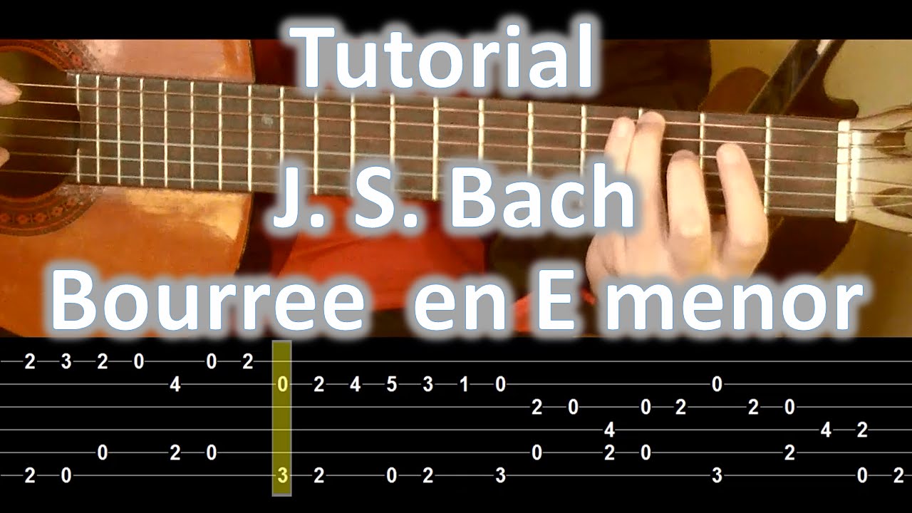 J. S. Bach Bourree en Mi menor - Guitar Tutorial Complete