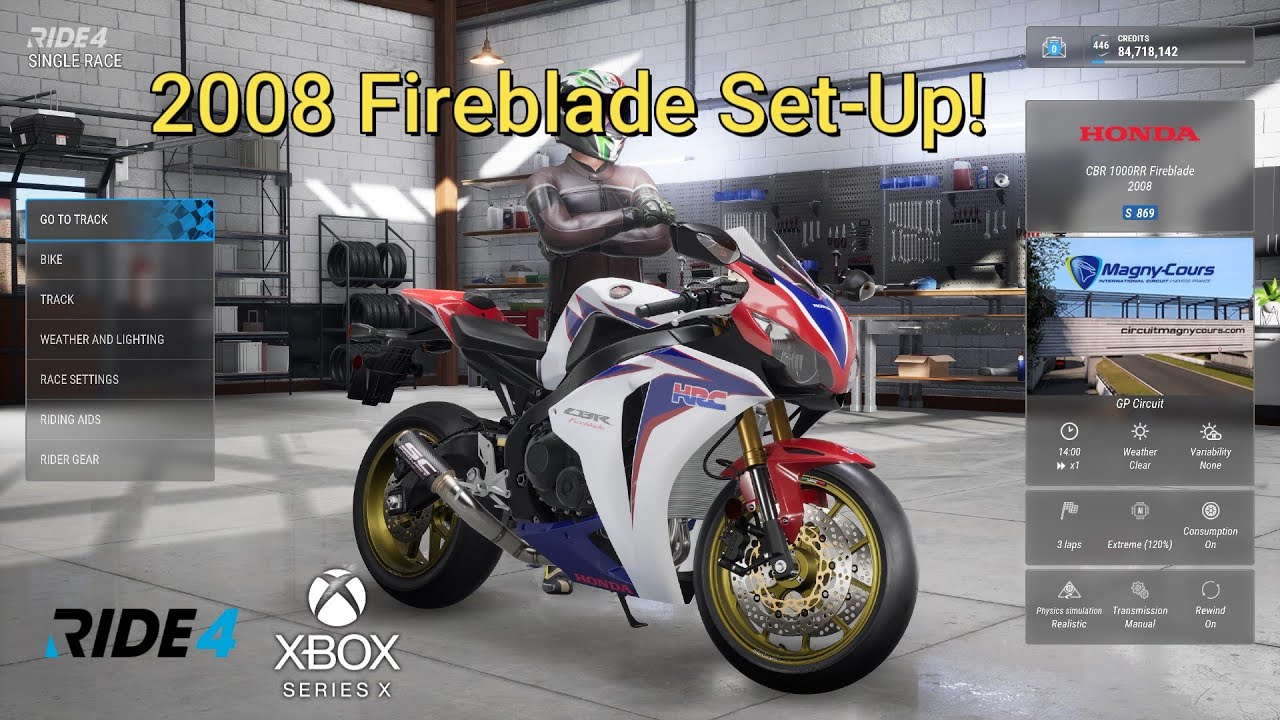 2008 Honda Fireblade CBR1000RR Set-up | RIDE 4 | Xbox Series X