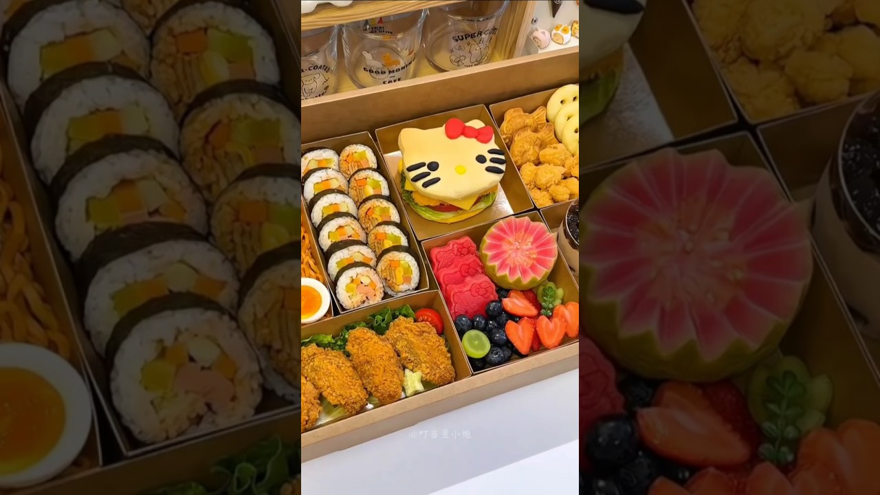 Make a giant bento box to go on a summer picnic with my sister #summer #picnic #bento