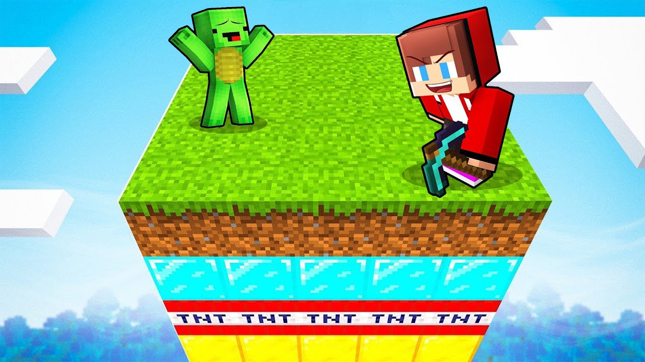 JJ and Mikey Survive On ONE CHUNK in Minecraft?! (Maizen)