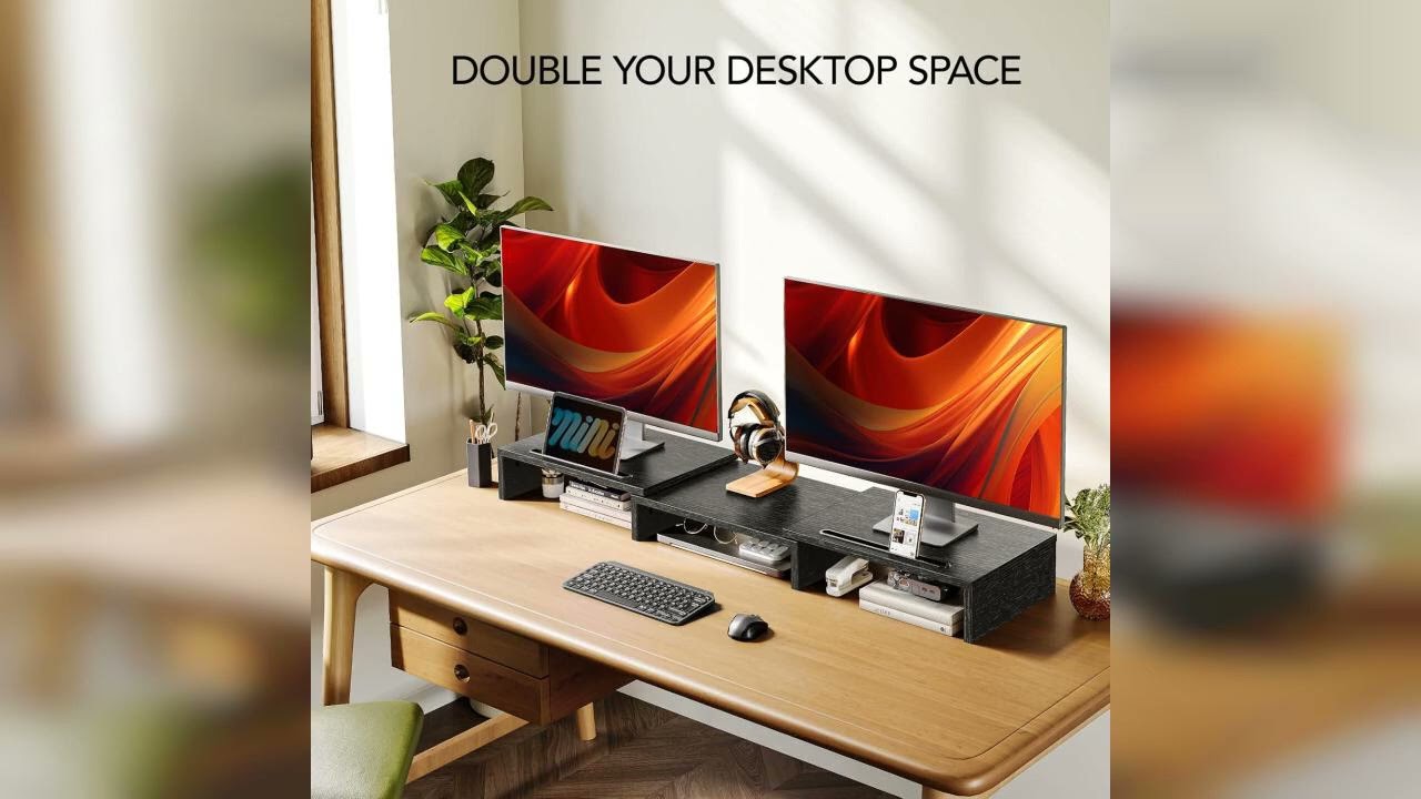 Review: AMERIERGO Dual Monitor Stand Riser for 2 Monitors, Monitor Stand for Desk, Adjustable ...