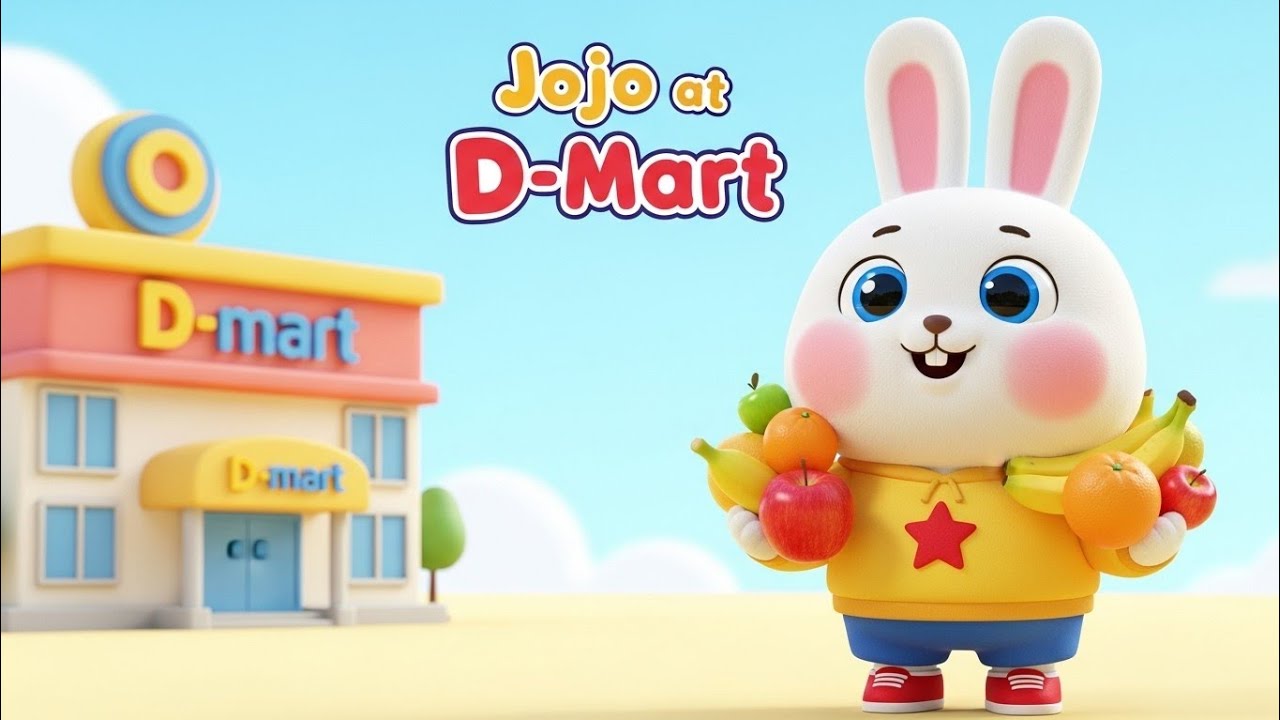 Jojo Bunny D-Mart Shopping 🐰🛒 | Fun Shopping Story with Mommy | Kids Cartoon 3D
