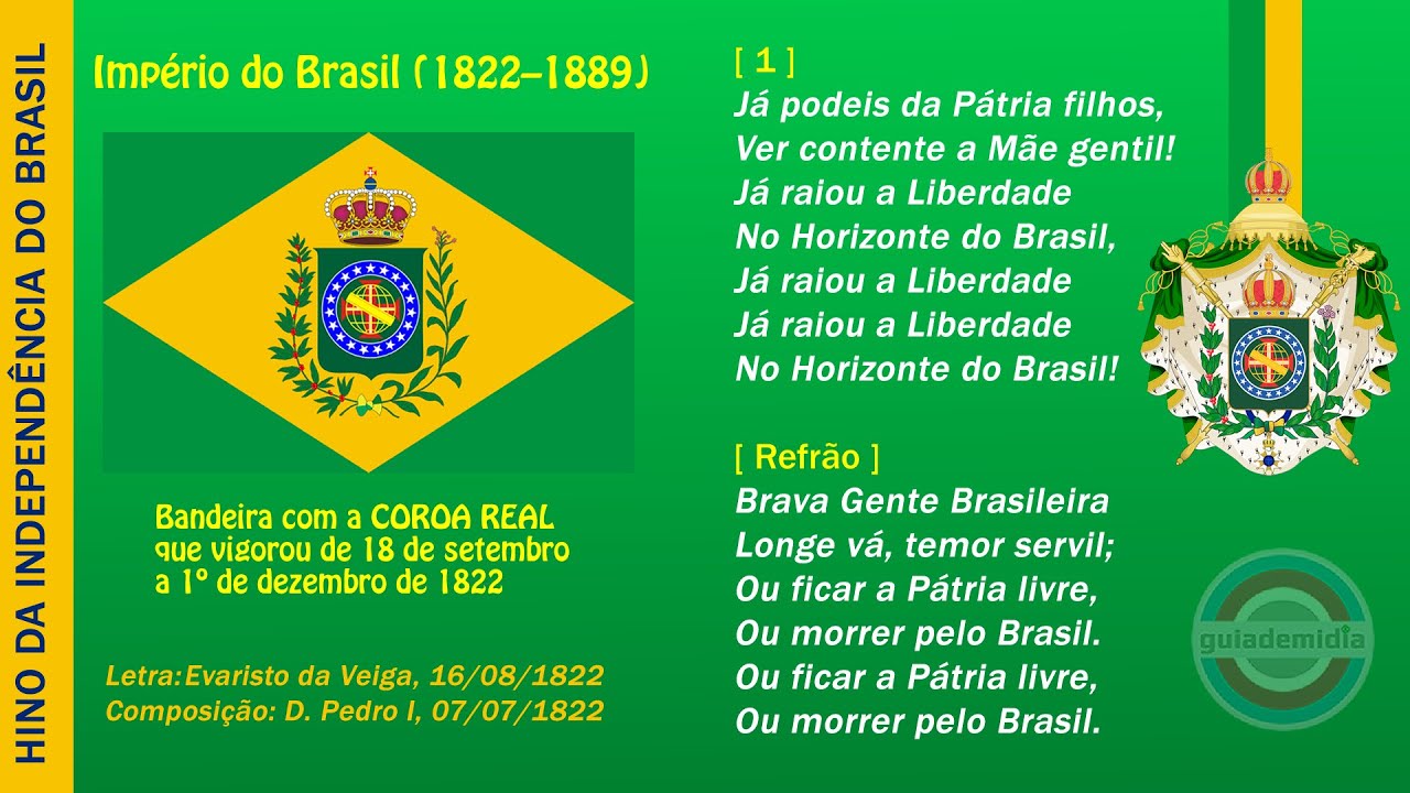 Hino da Independência do Brasil 1822 [ Hino do Império do Brasil ] • COM LETRA