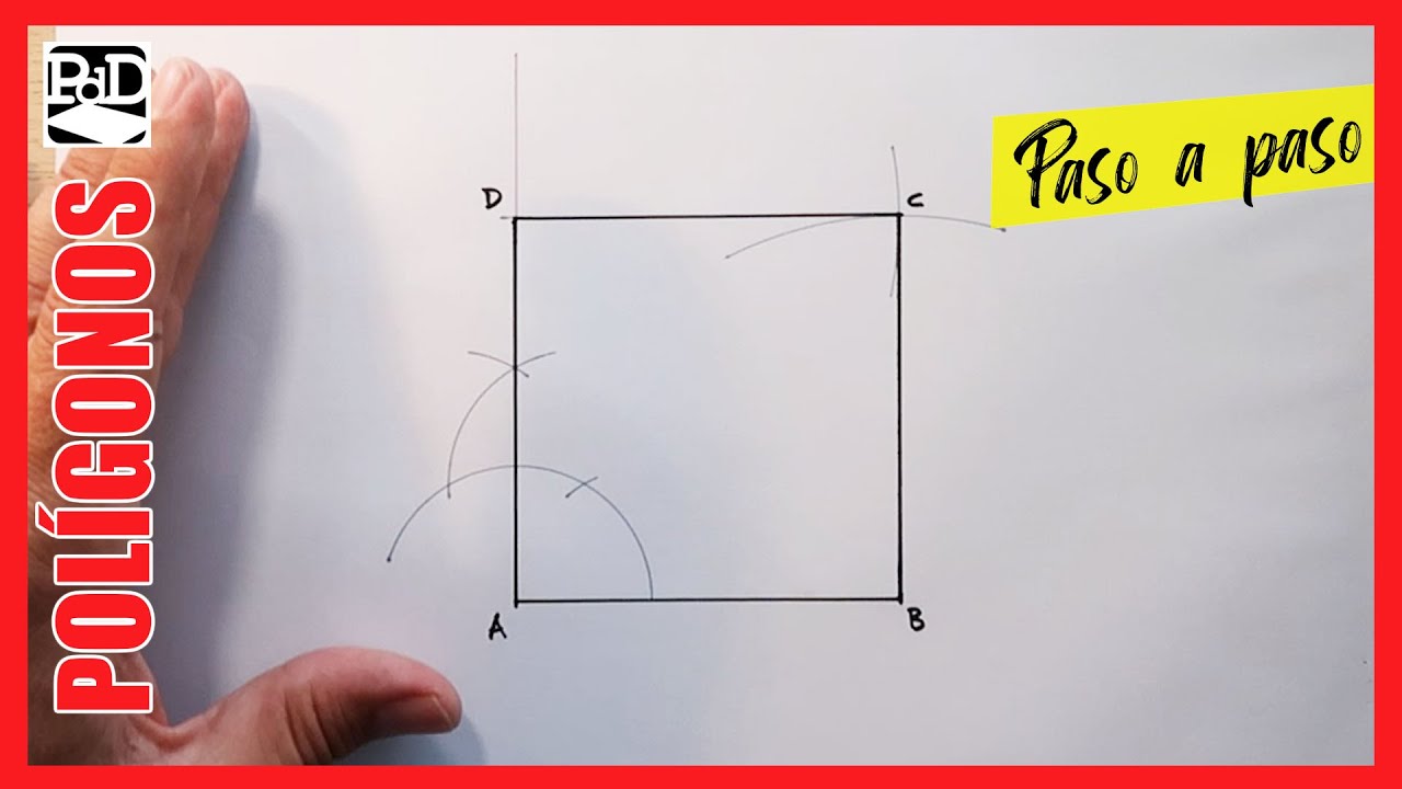 Cómo dibujar un Cuadrado a partir de la Medida del Lado. Polígonos sobre Papel Paso a Paso