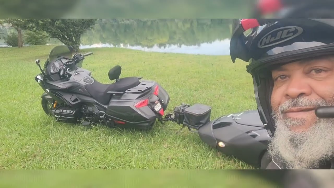 T-REX racing engine gaurds & saddlebag gaurds on 2025 Honda GoldWing DCT with Hannigan GL trailer 