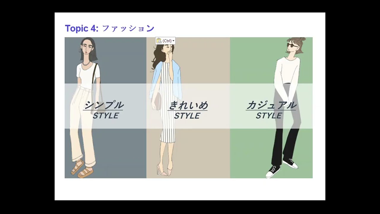 N1.  Topic ファッション