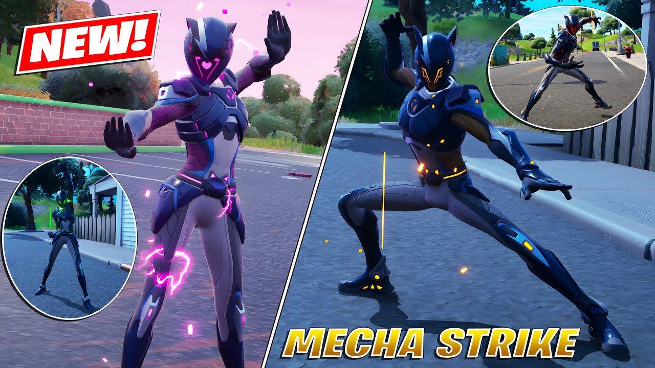 Mecha Strike Skins (Built-in Emote all Styles Gameplay)! Fortnite
