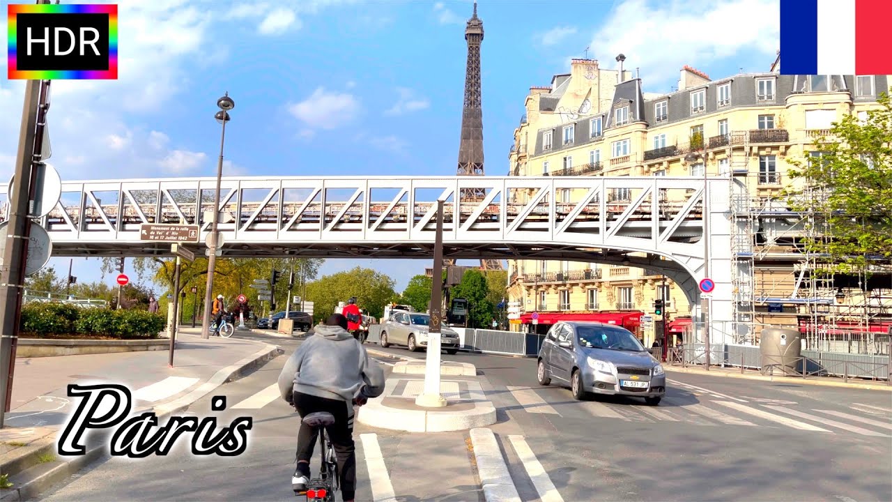 🇫🇷【HDR 4K】Paris Spring Walk - Parc Andr&eacute; Citro&euml;n to Pont Mirabeau in 15th arrondissement(April 2021)