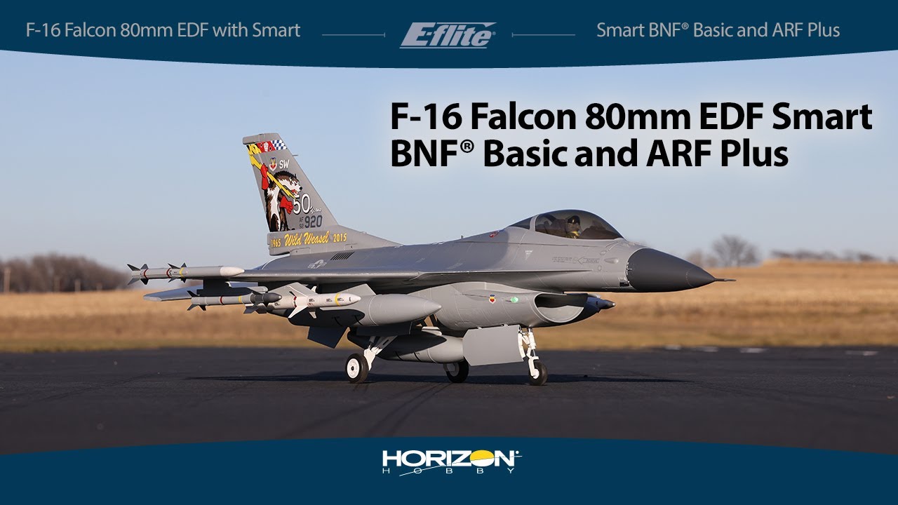 E-flite&reg; F-16 Falcon 80mm EDF with Smart BNF&reg; Basic and ARF Plus