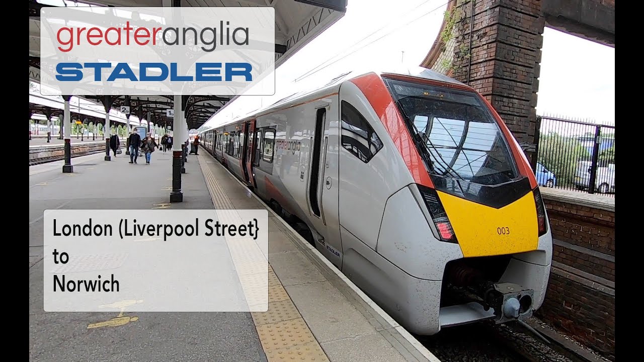 Greater Anglia London Liverpool Street to Norwich on the new train in First Class - trip report