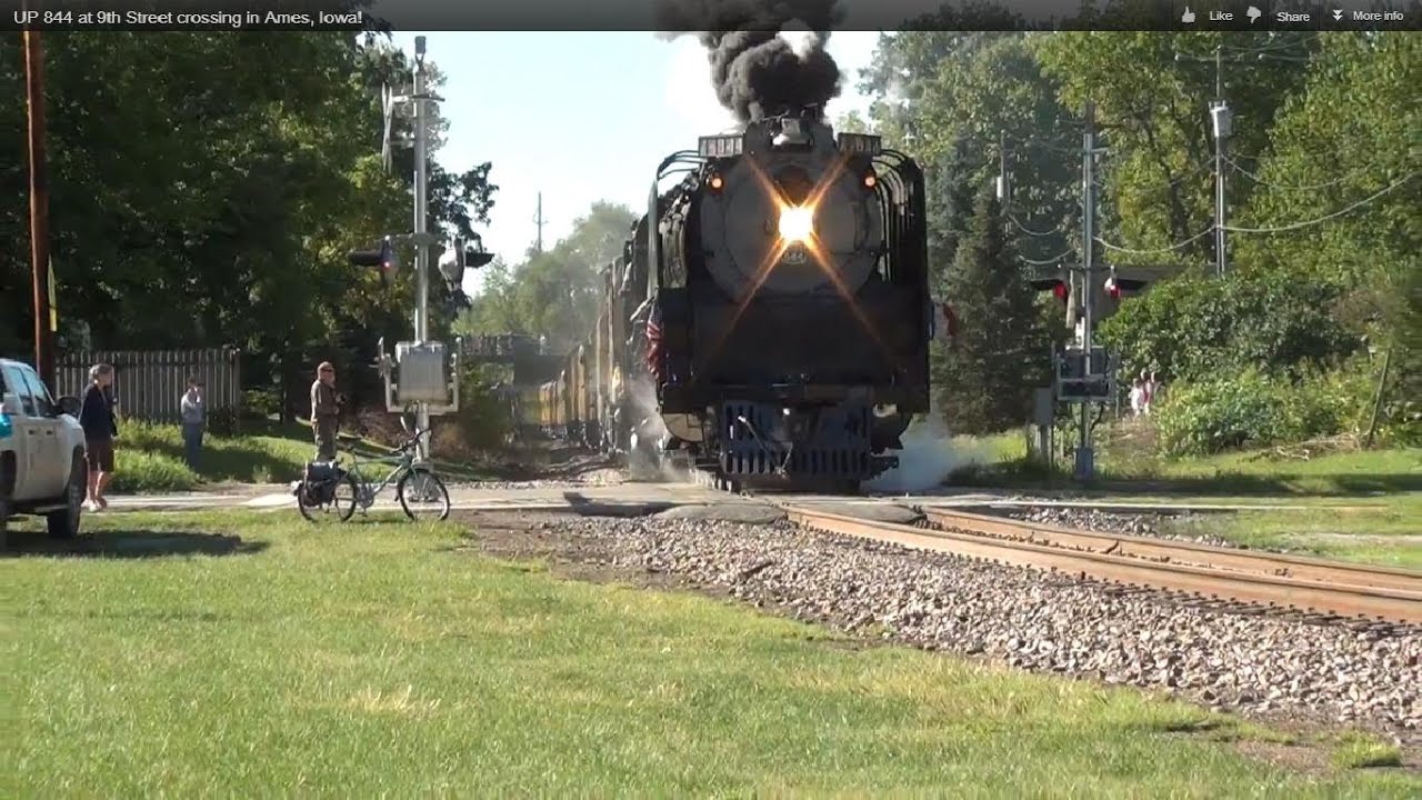 UP 844 at 9th Street crossing in Ames, Iowa!