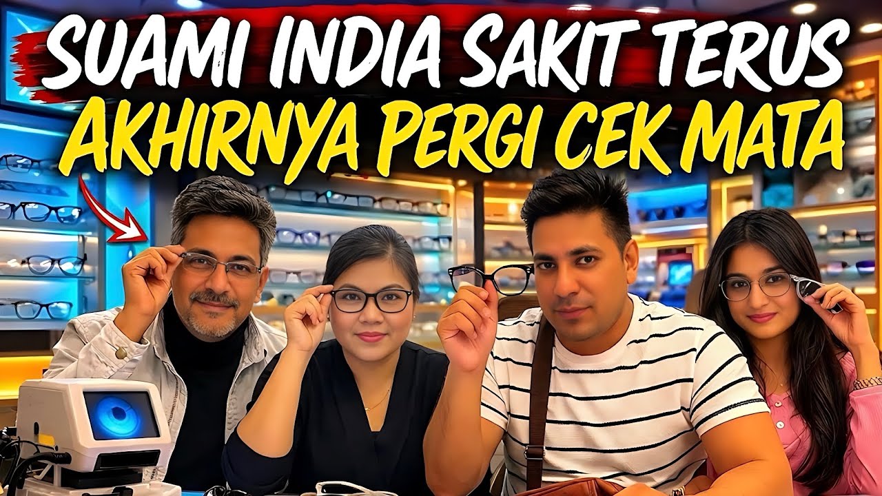 Suami India Sakit Terus Akhirnya Pergi Cek Mata‼️Cek Mata 4 Orang Sekaligus‼️