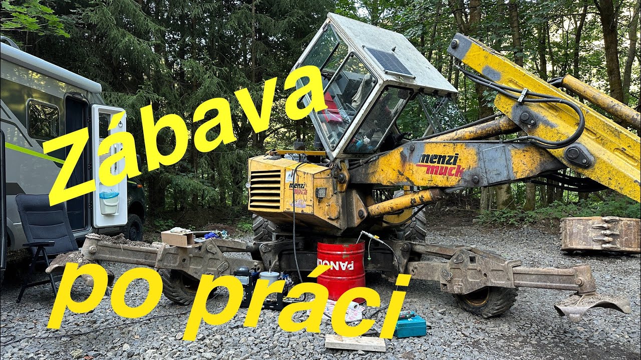 Filtrace hydraulického oleje v Menzi Muck 6000 filtrační zařízení firmy Ecofil za pomoci Hymer 4x4