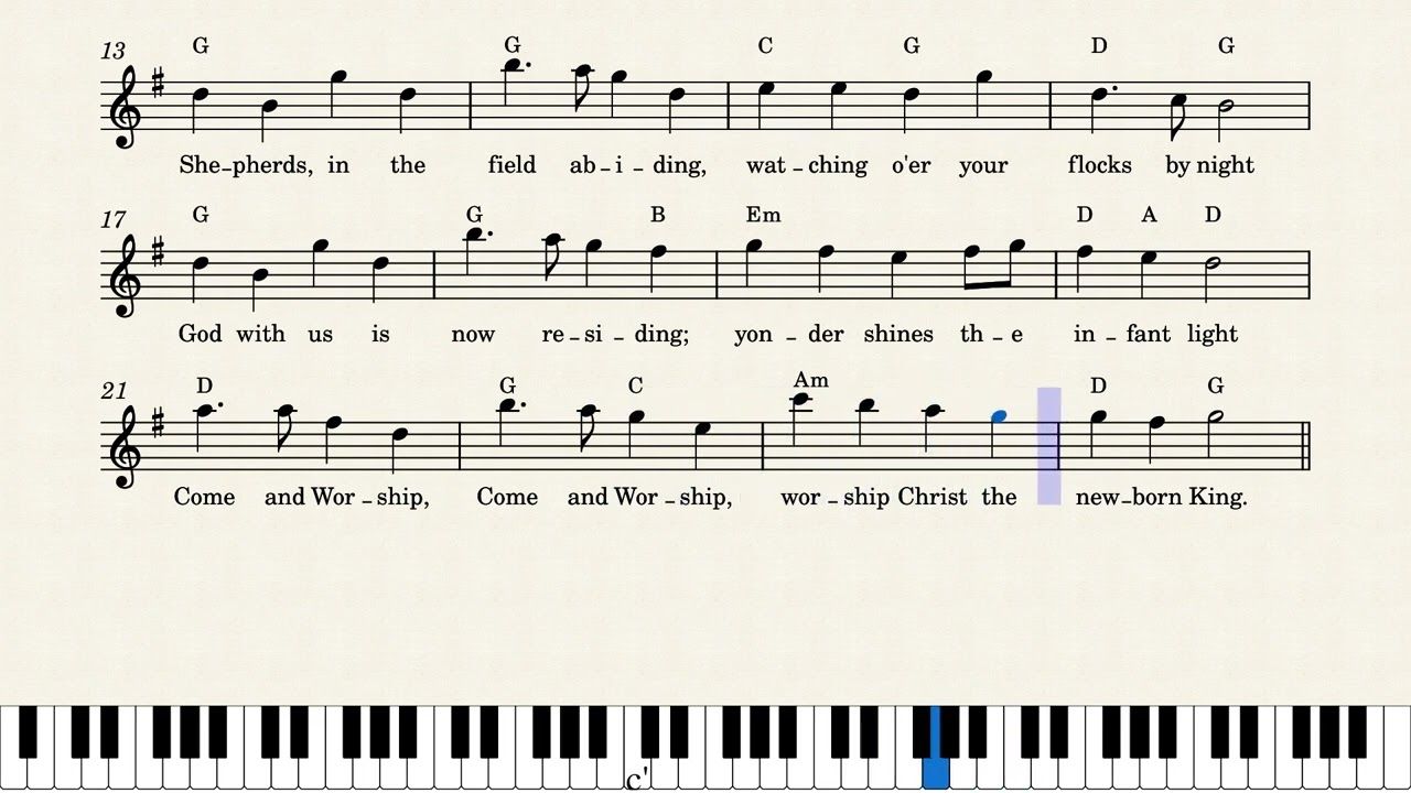 Easy Piano Hymn Tutorial: How to Play Angels from the Realms of Glory, Notes + Lyrics