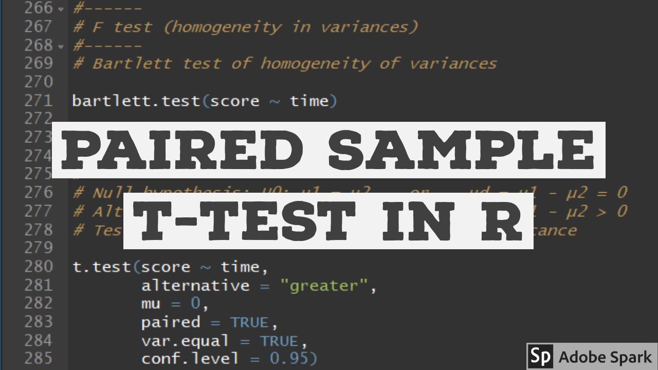 Paired sample t Test in R