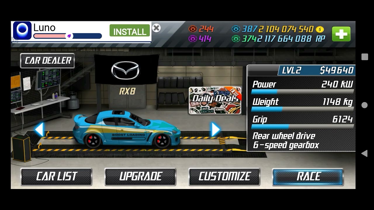 Drag racing game level 2, Mazda RX8 setting by Yanz Nitrous