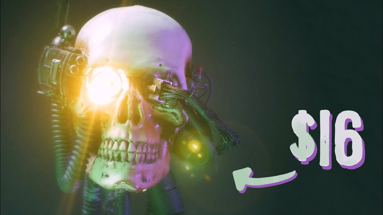 Dollar store SERVO SKULL - Warhammer 40k prop scratch built from cheap decorations