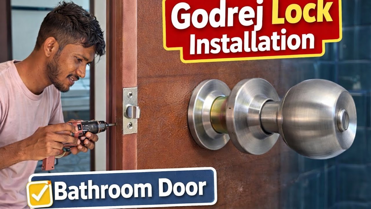 Godrej Cylindrical Lock Installation on Bathroom Door | Full Installation Process & Review
