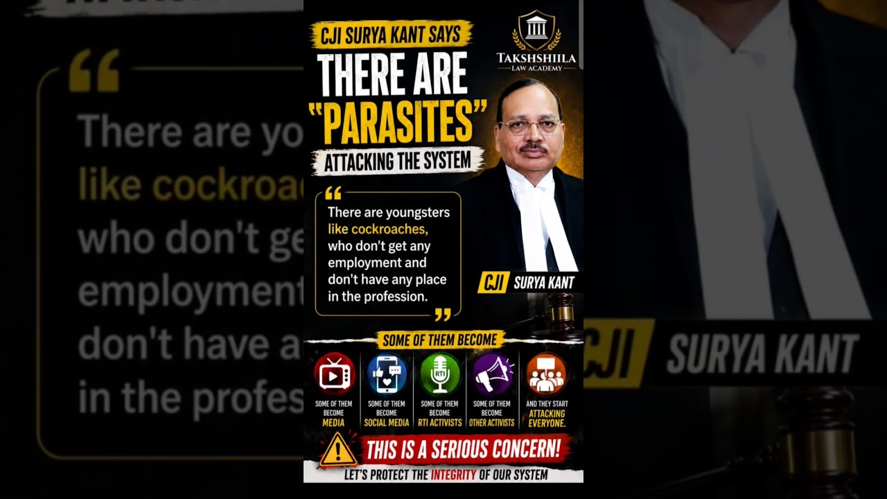 CJI Surya Kant SHOCKING Statement 😳 | &ldquo;Parasites Attacking System&rdquo; | Reality of Youth?