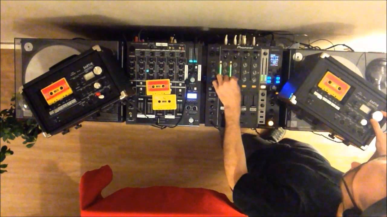 Audio cassettes live mix with tapes