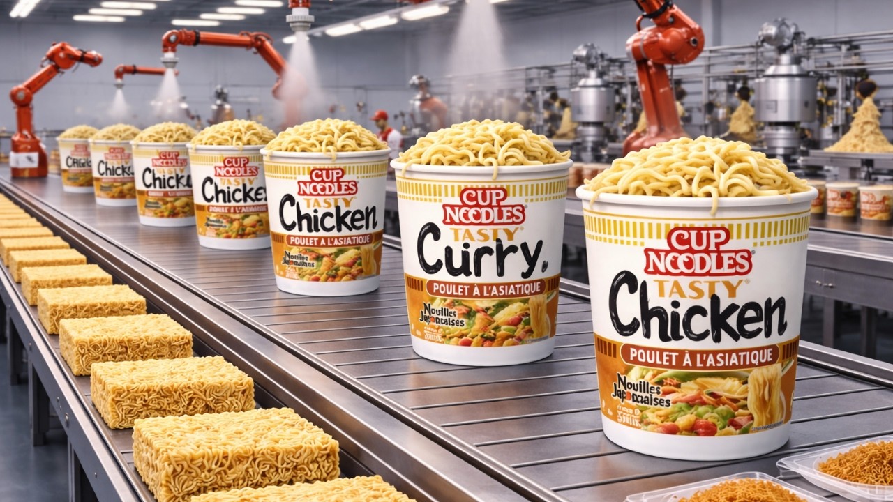 Comment c&rsquo;est fait : Les Nouilles Instantan&eacute;es &ndash; L&rsquo;incroyable processus des m&eacute;ga-usines alimentaires