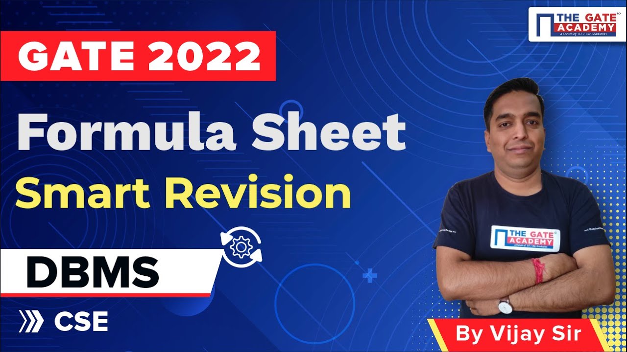 Quick Revision Through Formulas | DBMS | GATE 2022 l Vijay Agarwal sir