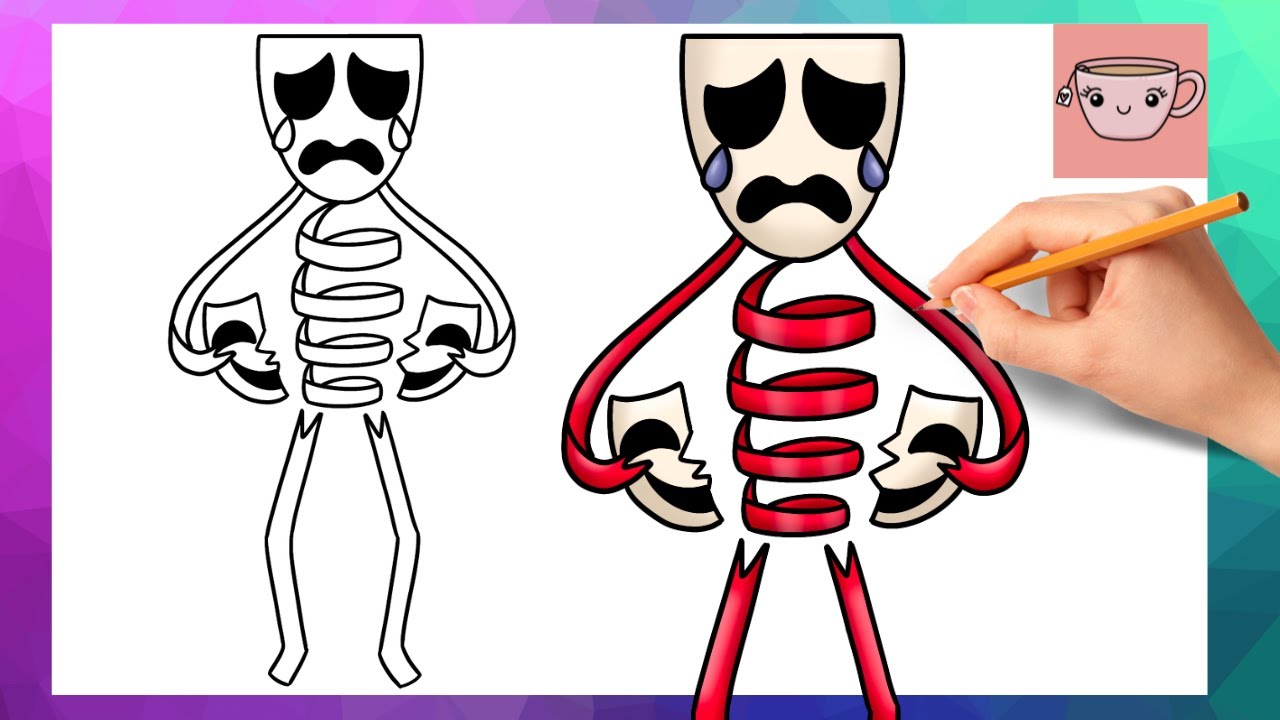 How To Draw Gangle with Sad / Tragedy Mask from The Amazing Digital Circus | Easy Drawing Tutorial